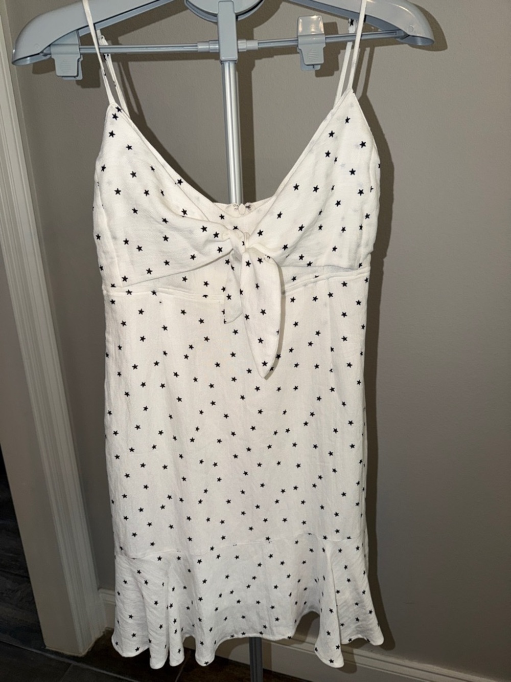Aqua White Dress with Black Star Accent